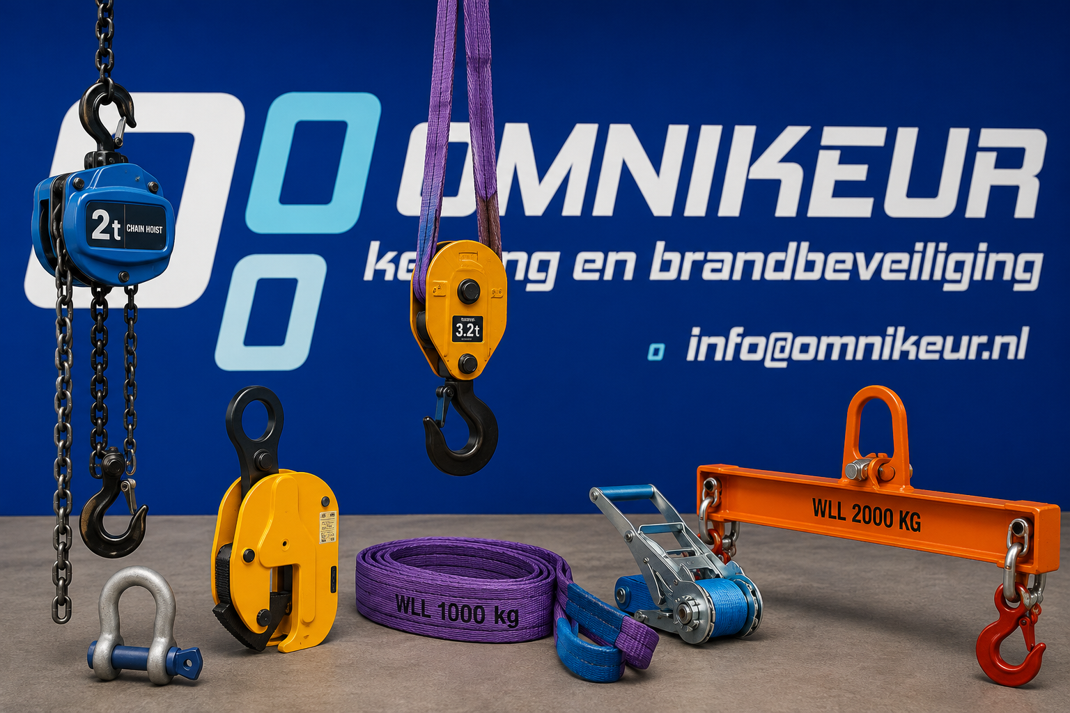 Blauwe hijsketting